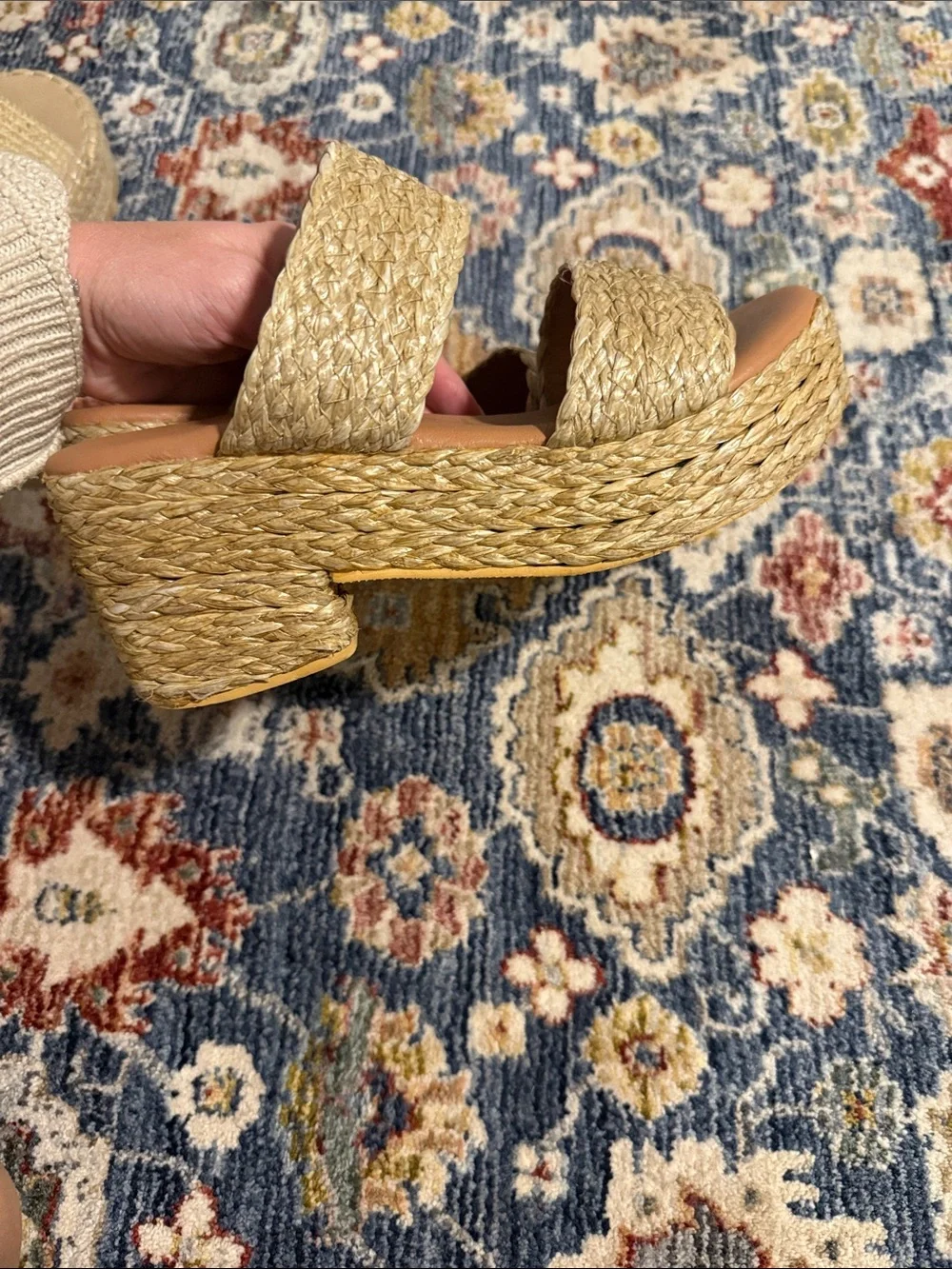 Beach by Matisse Natural Woven Platform Slide Sandals - Neutral Straw
